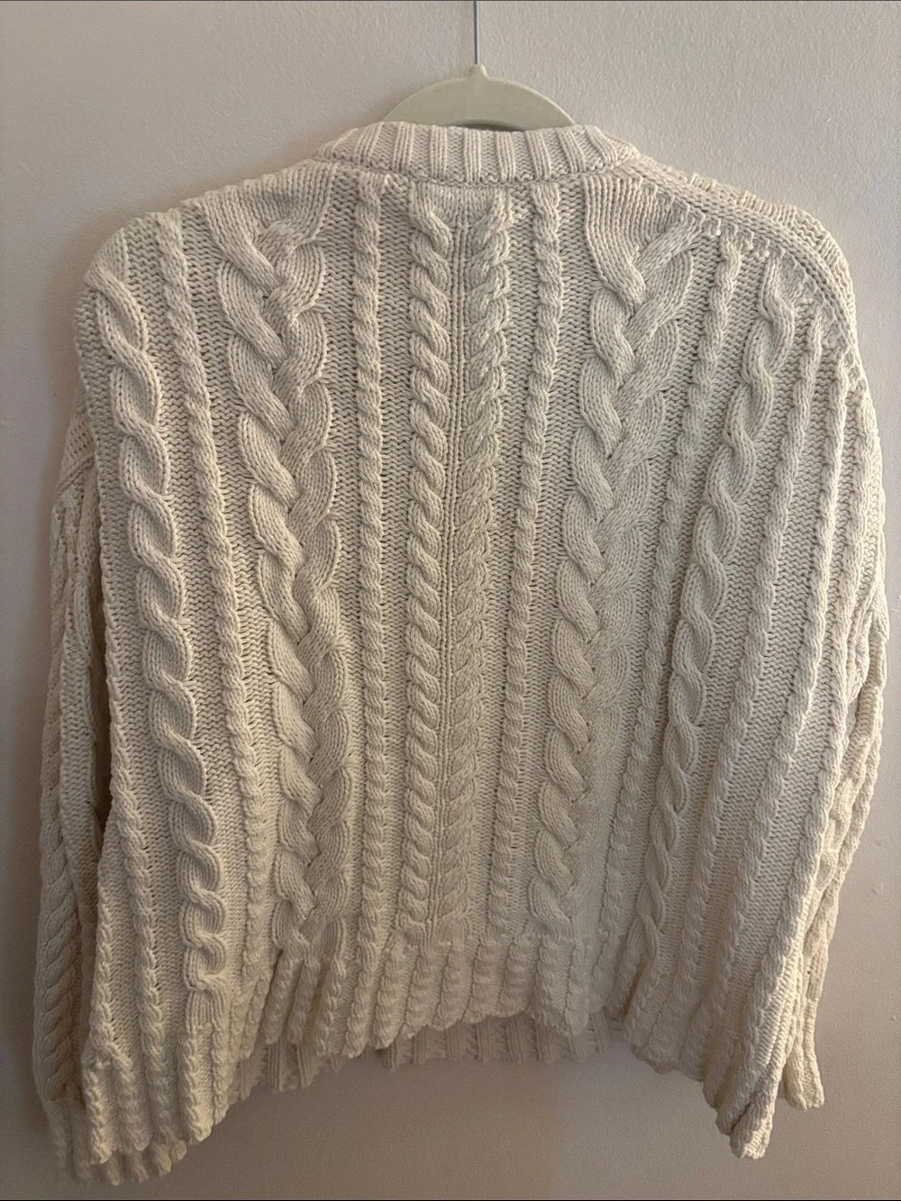J. Crew 100% Cotton Cream Cable Crewneck Sweater